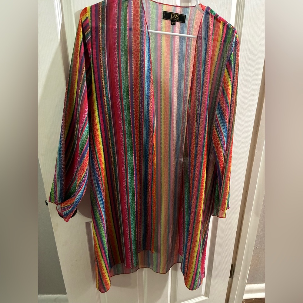 L&B Women’s 12/14 Striped Kimono